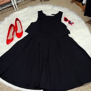 Torrid black pleated 2fer dress
